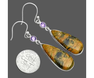 Eclipse and Amethyst Earrings SDE88693 E-1002, 12x27 mm