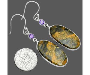 Eclipse and Amethyst Earrings SDE88694 E-1002, 14x26 mm