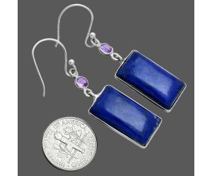 Lapis Lazuli and Amethyst Earrings SDE88711 E-1002, 11x21 mm