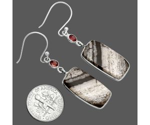 Outback Jasper and Garnet Earrings SDE88714 E-1002, 12x22 mm