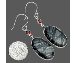 Picasso Jasper and Garnet Earrings SDE88731 E-1002, 15x23 mm