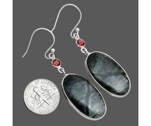 Picasso Jasper and Garnet Earrings SDE88732 E-1002, 14x25 mm