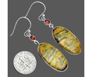 Eclipse and Garnet Earrings SDE88739 E-1002, 13x26 mm