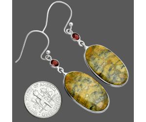 Eclipse and Garnet Earrings SDE88741 E-1002, 14x23 mm