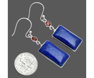 Lapis Lazuli and Garnet Earrings SDE88749 E-1002, 11x20 mm