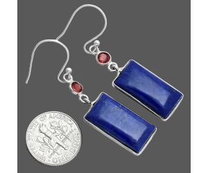 Lapis Lazuli and Garnet Earrings SDE88750 E-1002, 10x20 mm