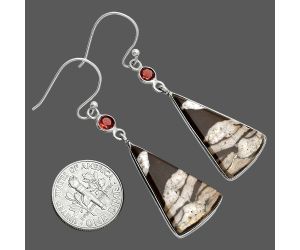 Outback Jasper and Garnet Earrings SDE88753 E-1002, 15x25 mm