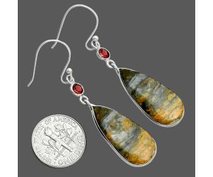 Eclipse and Garnet Earrings SDE88790 E-1002, 11x25 mm