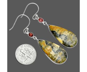 Eclipse and Garnet Earrings SDE88792 E-1002, 14x28 mm