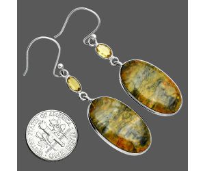 Eclipse and Citrine Earrings SDE88794 E-1002, 14x24 mm