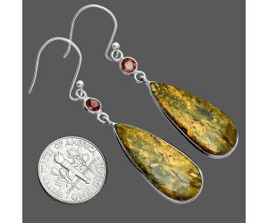 Eclipse and Garnet Earrings SDE88796 E-1002, 12x27 mm