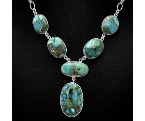 Kingman Copper Teal Turquoise Necklace SDN1848 N-1014, 19x28 mm