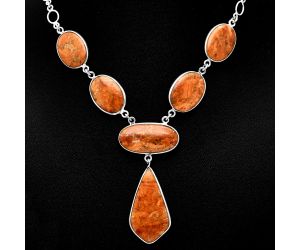 Red Sponge Coral Necklace SDN1850 N-1014, 17x31 mm
