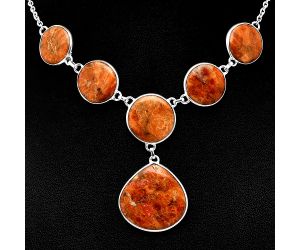 Red Sponge Coral Necklace SDN1862 N-1013, 23x23 mm