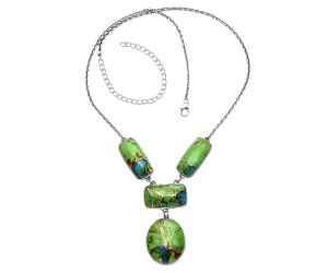 Blue Turquoise In Green Mohave Necklace SDN1869 N-1013, 20x24 mm