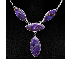 Copper Purple Turquoise Necklace SDN1884 N-1013, 15x28 mm