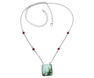Royston Ribbon Turquoise and Garnet Necklace SDN1894 N-1012, 18x20 mm