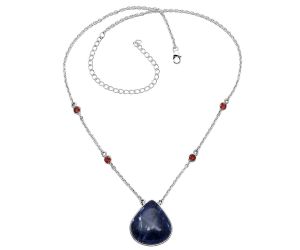 Sodalite and Garnet Necklace SDN1897 N-1012, 20x24 mm