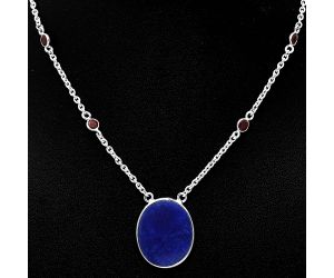Lapis Lazuli and Garnet Necklace SDN1913 N-1012, 18x21 mm