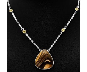 Outback Jasper and Citrine Necklace SDN1921 N-1012, 23x25 mm