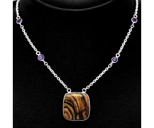 Outback Jasper and Amethyst Necklace SDN1933 N-1012, 19x20 mm
