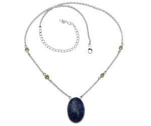 Sodalite and Peridot Necklace SDN1944 N-1012, 17x25 mm