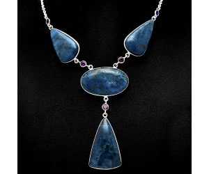 Shattuckite and Amethyst Necklace SDN1950 N-1023, 19x32 mm