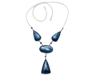 Shattuckite and Amethyst Necklace SDN1950 N-1023, 19x32 mm