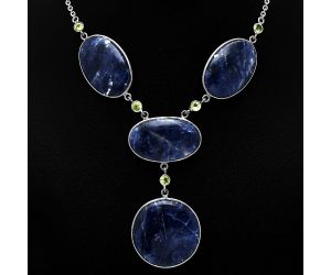 Sodalite and Peridot Necklace SDN1953 N-1023, 28x28 mm