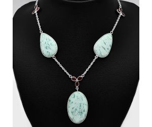Royston Ribbon Turquoise and Garnet Necklace SDN1999 N-1021, 22x35 mm