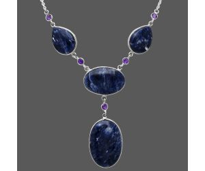 Sodalite and Amethyst Necklace SDN2034 N-1023, 20x31 mm