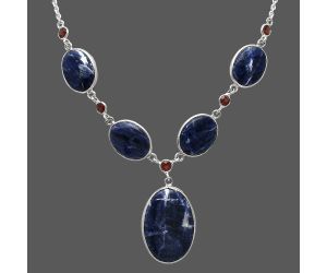 Sodalite and Garnet Necklace SDN2042 N-1022, 17x26 mm