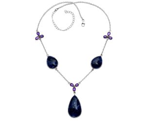 Sodalite and Amethyst Necklace SDN2054 N-1021, 18x29 mm