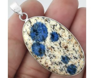 Natural K2 Blue - Azurite In Quartz Pendant SDP100052 P-1001, 23x38 mm