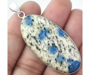 Natural K2 Blue - Azurite In Quartz Pendant SDP100134 P-1001, 22x45 mm