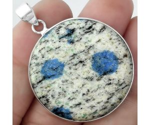 Natural K2 Blue - Azurite In Quartz Pendant SDP100217 P-1001, 32x32 mm