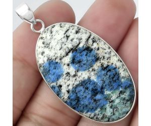 Natural K2 Blue - Azurite In Quartz Pendant SDP100292 P-1001, 23x38 mm