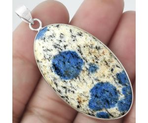 Natural K2 Blue - Azurite In Quartz Pendant SDP100319 P-1001, 23x42 mm