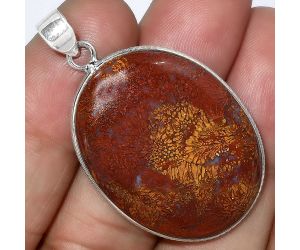 Natural Red Moss Agate Pendant SDP100838 P-1053, 25x33 mm