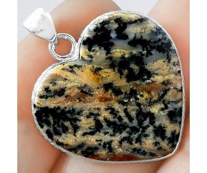 Valentine Gift Heart Russian Honey Dendrite Opal Pendant SDP100994 P-1043, 24x26 mm