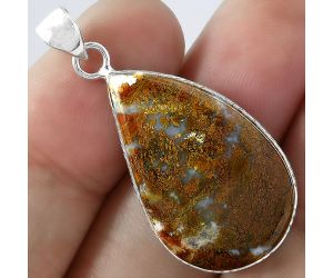 Natural Red Moss Agate Pendant SDP101020 P-1053, 18x29 mm