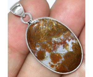 Natural Red Moss Agate Pendant SDP101089 P-1053, 18x27 mm