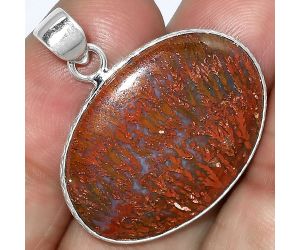 Natural Red Moss Agate Pendant SDP101092 P-1053, 19x27 mm