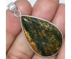 Natural Blood Stone - India Pendant SDP101231 P-1053, 22x35 mm