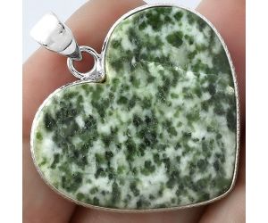 Valentine Gift Heart Natural Dioptase Pendant SDP101275 P-1043, 27x30 mm