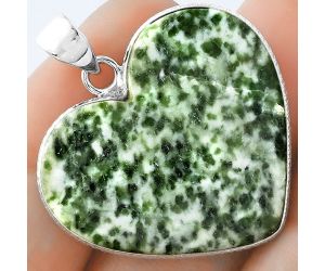 Valentine Gift Heart Natural Dioptase Pendant SDP101275 P-1043, 27x30 mm