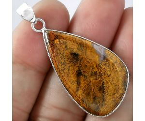 Natural Red Moss Agate Pendant SDP101323 P-1053, 20x34 mm