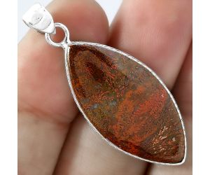 Natural Red Moss Agate Pendant SDP101367 P-1053, 15x31 mm