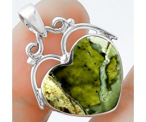 Valentine Gift Heart Natural Chrome Chalcedony Pendant SDP101443 P-1334, 16x18 mm