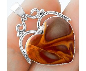 Valentine Gift Heart Natural Noreena Jasper Pendant SDP101455 P-1334, 17x18 mm